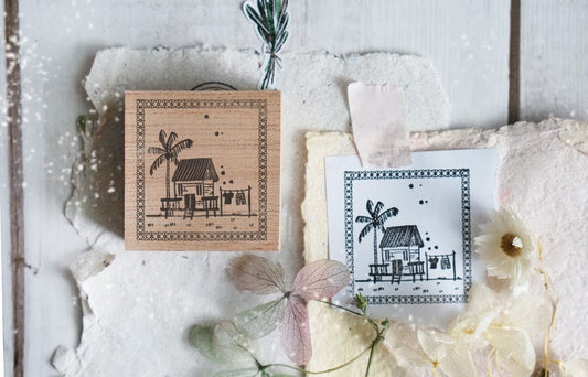 Black Milk Project Rubber Stamp - Mini House Series, Beach Hut