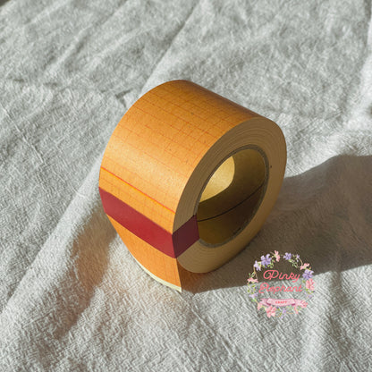 Classiky Grid Kraft Paper Washi Tape, Wide Packing Tape, two sizes, red/blue, 1 Roll