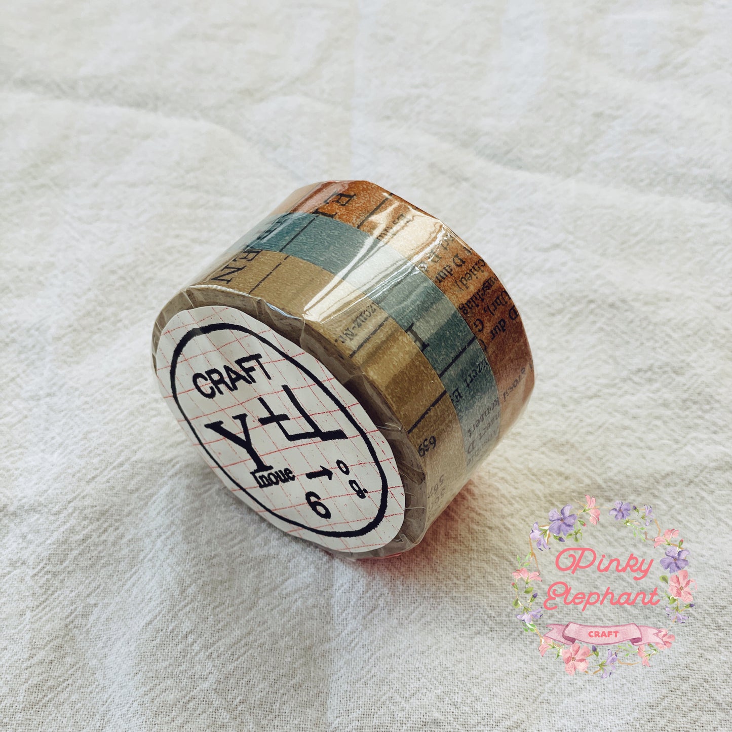 Classiky x Yoko Inoue Vintage-style Old Book Collage Washi Tape Set- 3pc/set, 10mm or 15mm