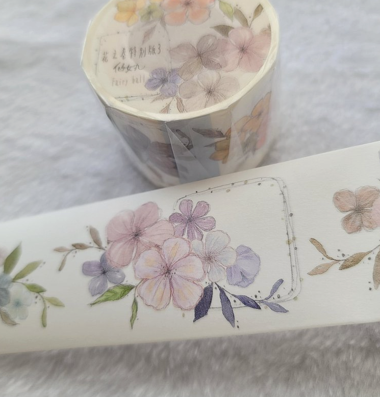 Fairy Maru (Fairy Ball) Floral Roll Special Edition 3, Washi Tape/PET Tape, 40mm