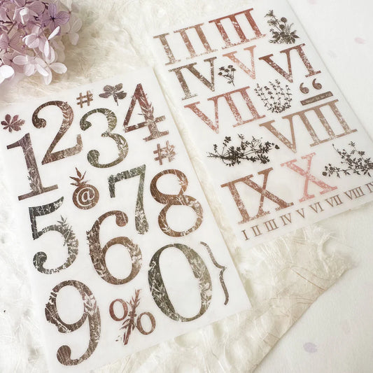 Journal Pages Print-On Stickers - Numbers