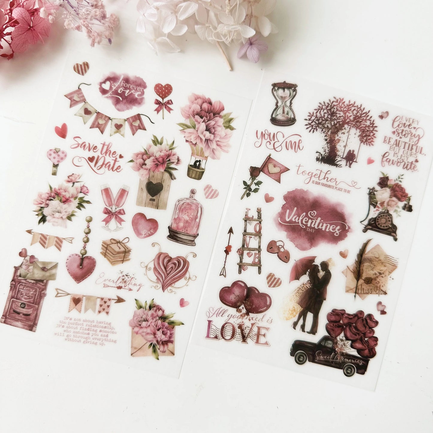 Journal Pages Print-On Stickers - Love Story