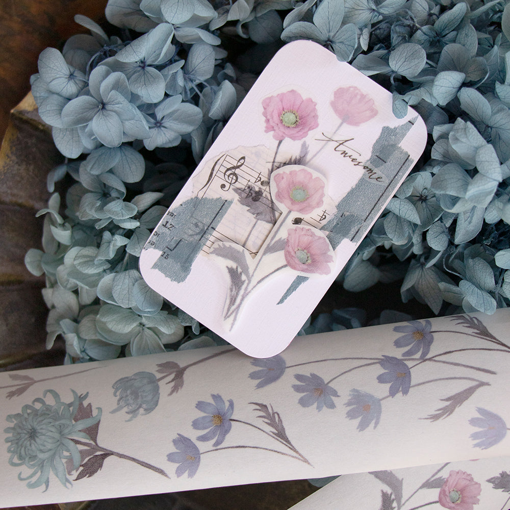 Loidesign Azure "Canghua" Floral Washi Tape