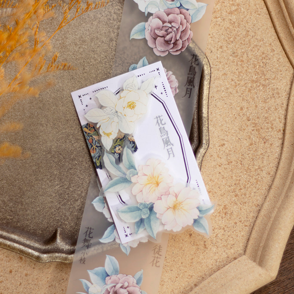 Loidesign Camellia Washi Tape, Washi Paper/Clear PET/Matte PET