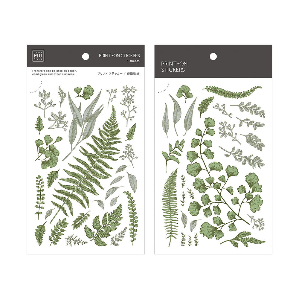 MU Print-On Stickers No.50: Fern Forest, 2 designs/packet