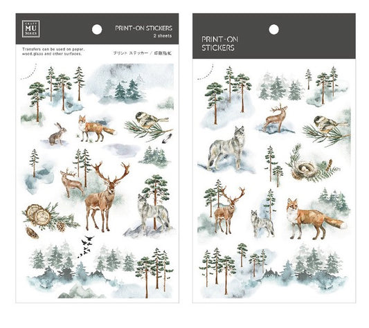MU Print-On Stickers No.97: Wild Forest, 2 designs/packet
