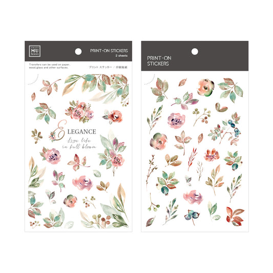 MU Print-On Stickers No.142: Summer Roses, 2 designs/packet