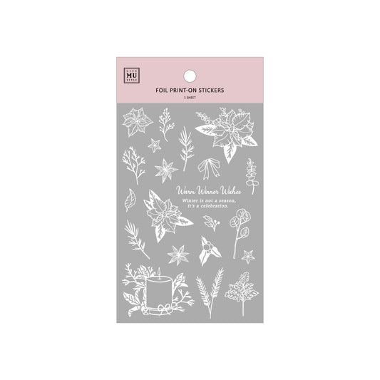 MU Silver Foil Print-On Stickers Christmas Limited Edition No.2