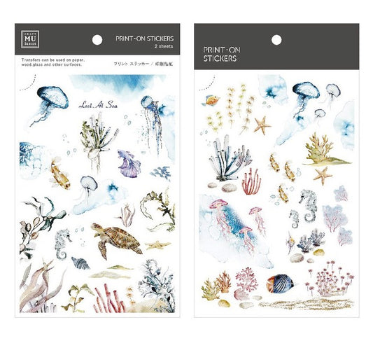 MU Print-On Stickers No.98: Deep Sea World, 2 designs/packet