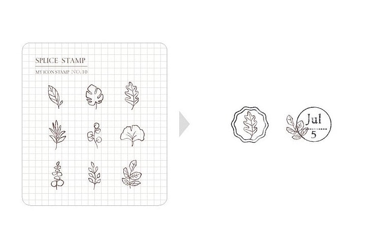 MU Lifestyle My Icon Clear Stamp Set - No.10, Small Leaves