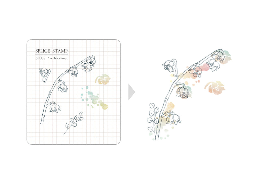 MU Lifestyle Floral Splice Clear Stamp Set - No.08