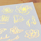 MU Gold Foil Print-On Stickers No.04 Magnolia, 1 sheet/packet