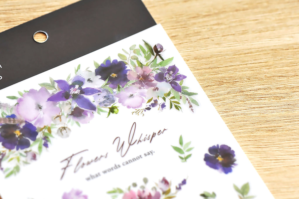 MU Print-On Stickers No.171: Violet Flower Whisper, 2 designs/packet