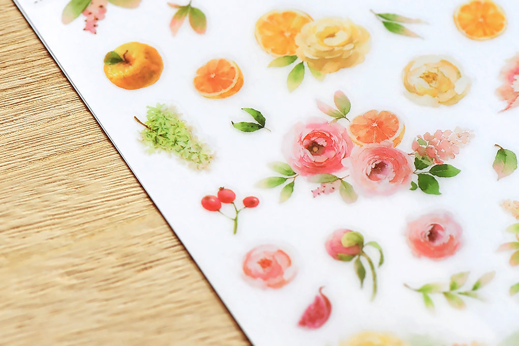 MU Print-On Stickers No.172: Summer Flower Bloom, 2 designs/packet