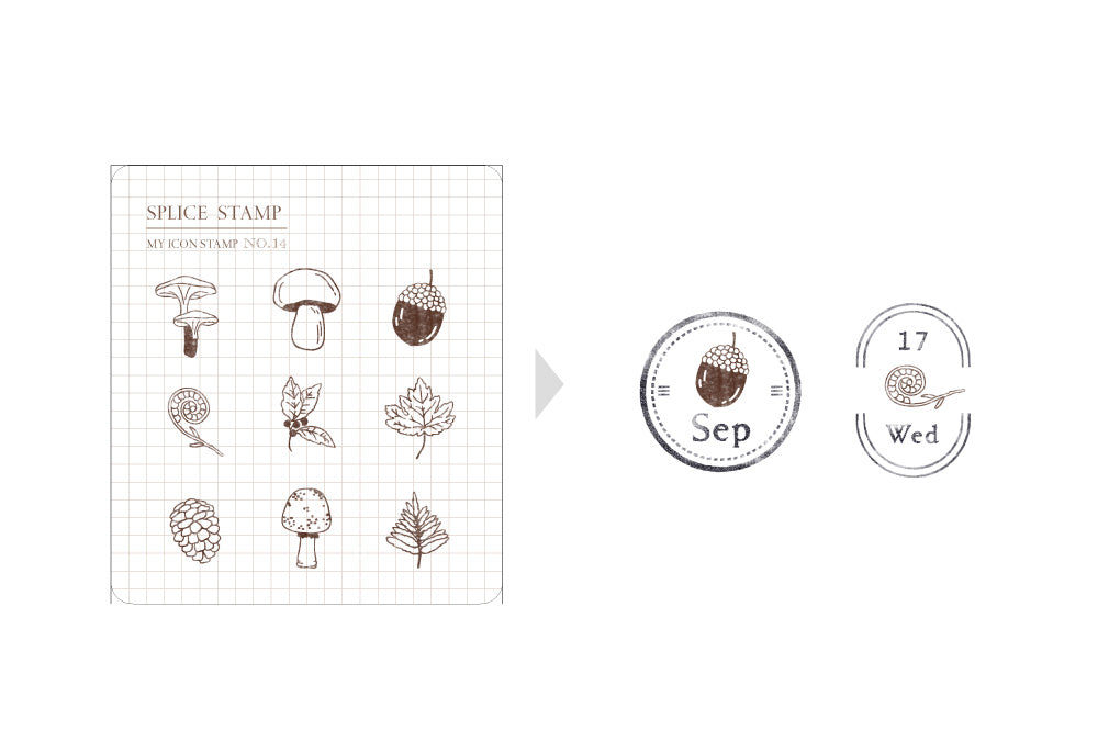 MU Lifestyle My Icon Clear Stamp Set - No.14, Forest and Fruits