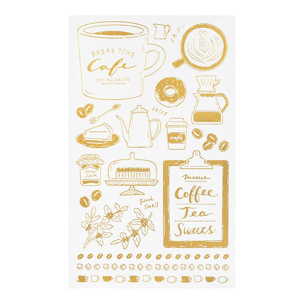 Midori Gold Foil Transfer Sticker - Coffee