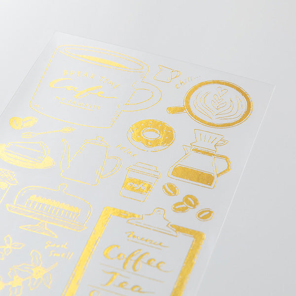 Midori Gold Foil Transfer Sticker - Coffee