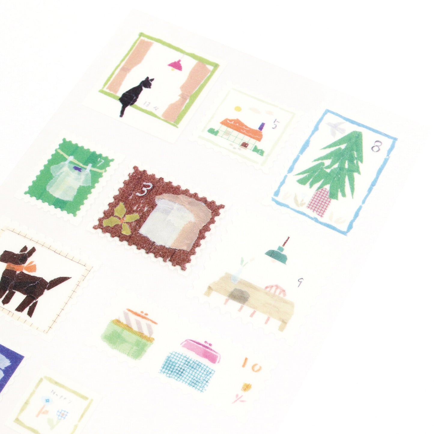 Saien x Miki Tamura Washi Art Sticker Sheet - Stamp, 1 PC