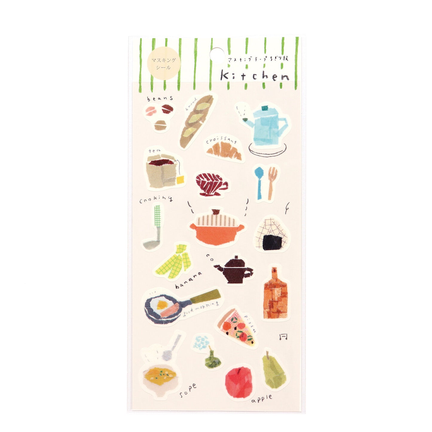 Saien x Miki Tamura Washi Art Sticker Sheet - Kitchen, 1 PC