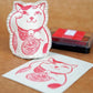 Shachihata Japanese Traditional Inkpads, Beni (Red), 1 PC