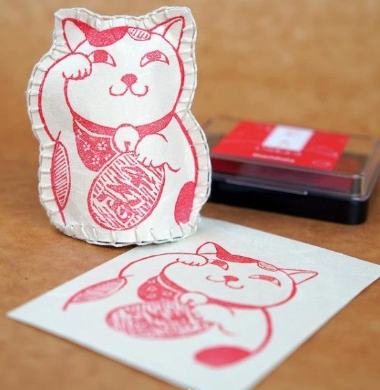 Shachihata Japanese Traditional Inkpads, Beni (Red), 1 PC