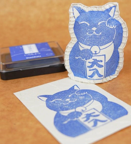Shachihata Japanese Traditional Inkpads, Ruri (Lazurite Blue), 1 PC
