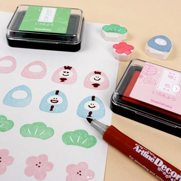 Shachihata Japanese Traditional Inkpads, Toki (Light Pink), 1 PC