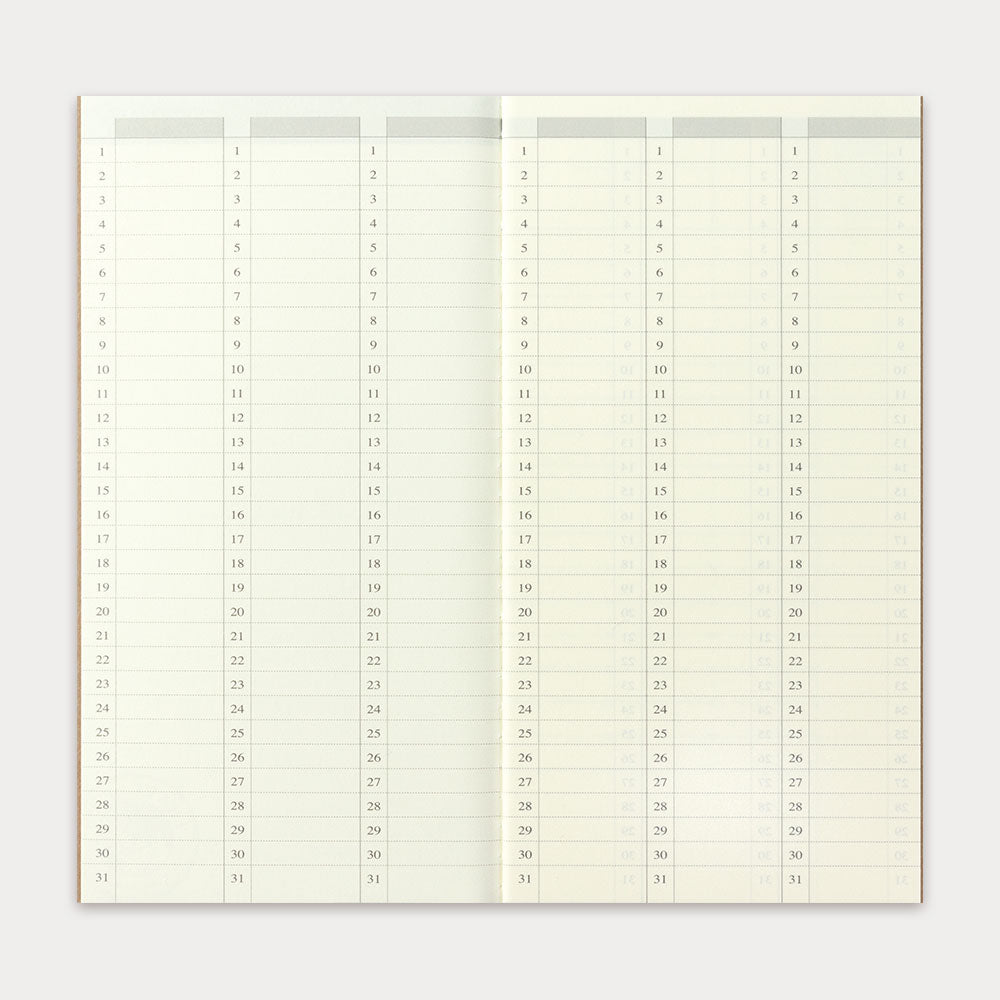 TRAVELER'S Notebook - Regular Size Refill - 018 Free Diary (Weekly Vertical)