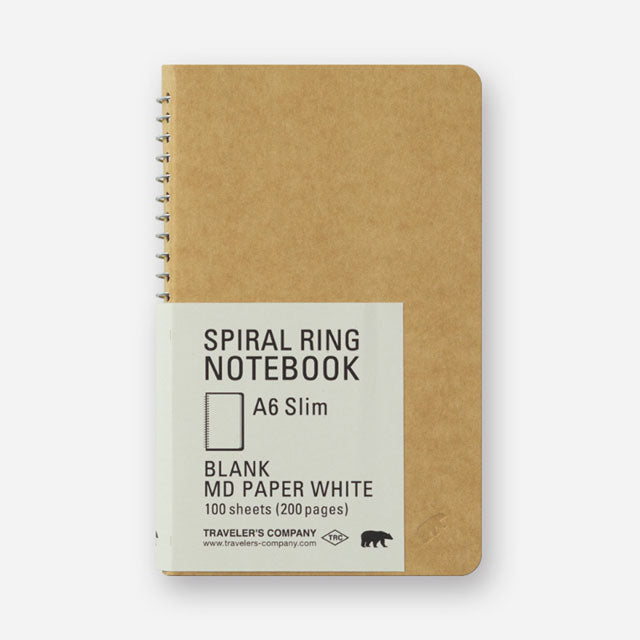 TRAVELER'S COMPANY - SPIRAL RING NOTEBOOK, MD Paper White(A6 Slim)