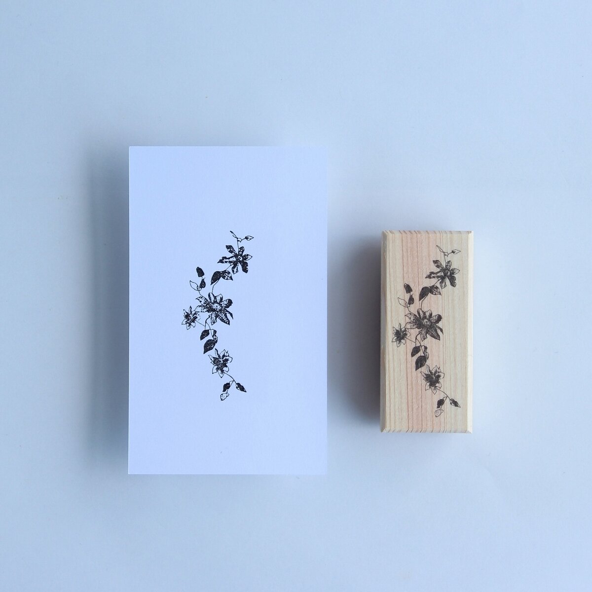 always smile... Clematis Rubber Stamp