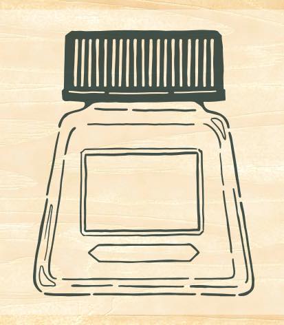Beverly Ink's Companion Rubber Stamp - Ink Bottle