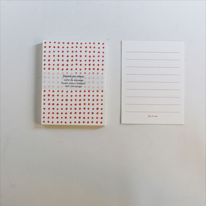 Classiky x mitsou Letterpress Label Card, Dot (Red)