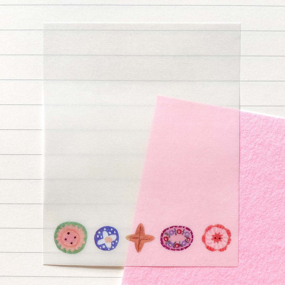 cozyca products Tracing Paper Sticky Notes - Buttons, Aiko Fukawa Collaboration