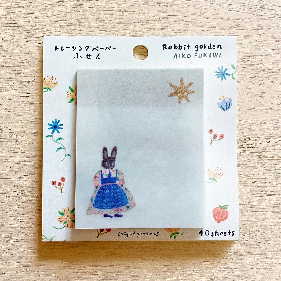 cozyca products Tracing Paper Sticky Notes - Rabbit Garden, Aiko Fukawa Collaboration