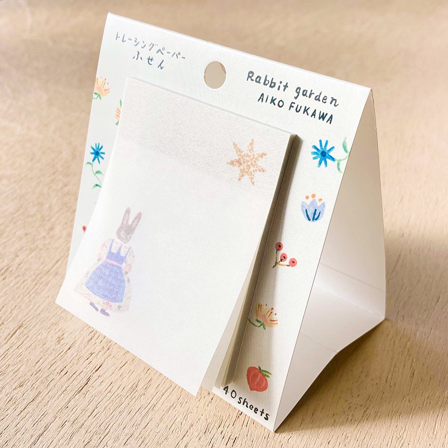 cozyca products Tracing Paper Sticky Notes - Rabbit Garden, Aiko Fukawa Collaboration