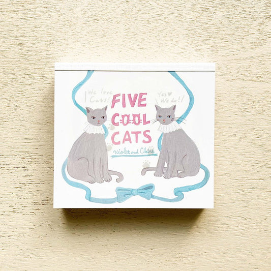 cozyca products Square Memo Block - Five Cool Cats