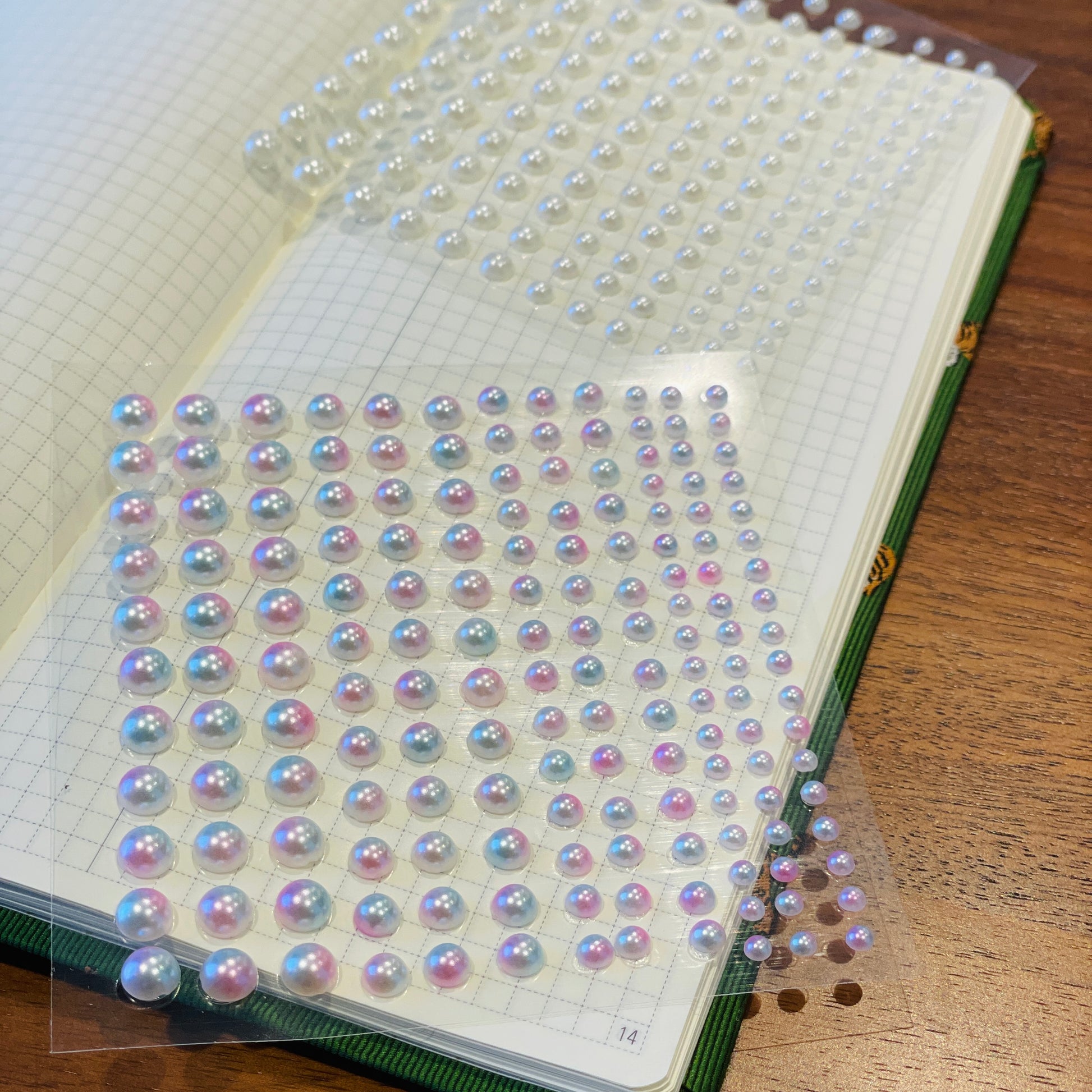1 Sheet Plastic Semi-circular Pearl Decoration Stickers for DIY
