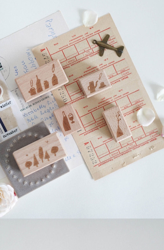HEEYMIAO Vol.6 Little Cozy Rubber Stamp, 5 designs