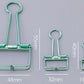 Shown three different sizes of metallic paper clips, from left to right, large (95mm *48mm), Medium (55mm *32mm), Small (40mm *19mm) 
