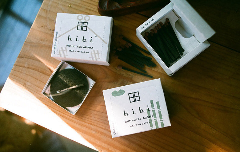 Hibi Incense Matches, 30ct w/special burning pad, Large size, handmade in Japan, multiple scents available