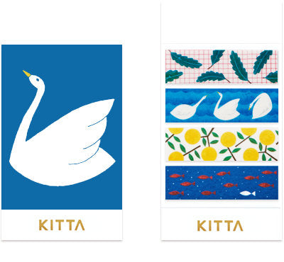 KITTA Portable Washi Tape, Aesthetic Pattern Collection, watercolor/gold foil/embroidery/pottery pattern available!