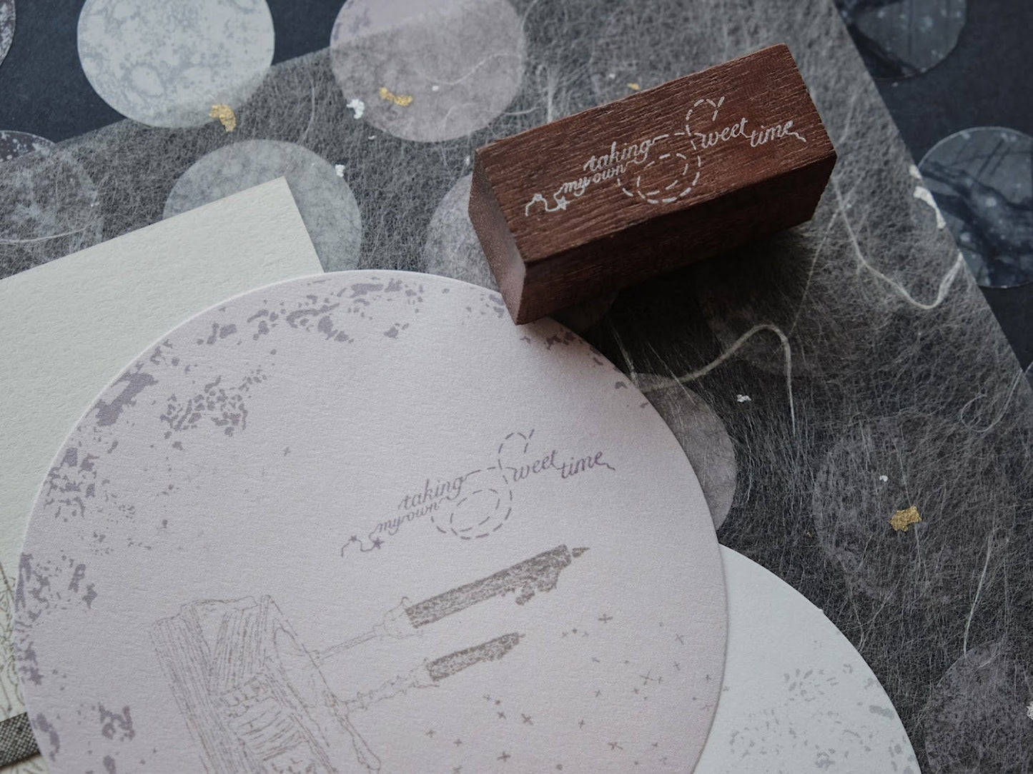 Jieyanow Atelier Phases to Loving You - Embroidered Words Rubber Stamps