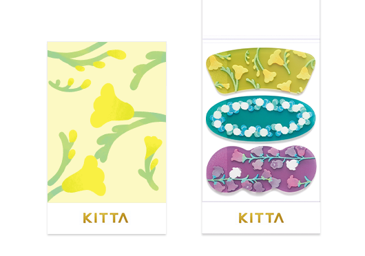 KITTA Portable Clear Washi Tape, Flower Corner