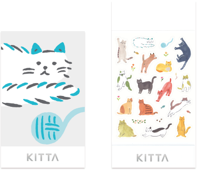 KITTA Portable Washi Tape, Seal Collection, Cat Icon