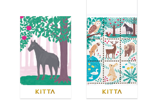 KITTA Portable Stamp-style Washi Tape, Animal