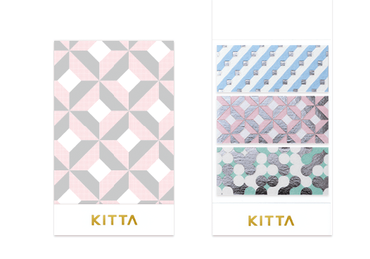 KITTA Portable Silver Foil Wide Washi Tape, Geometry