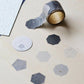 detail view of the grey tone of the constellation of animals collaboration washi tape seal