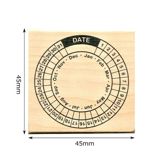 Kodomo No Kao Planner Rubber Stamp - Round Calendar (Date)
