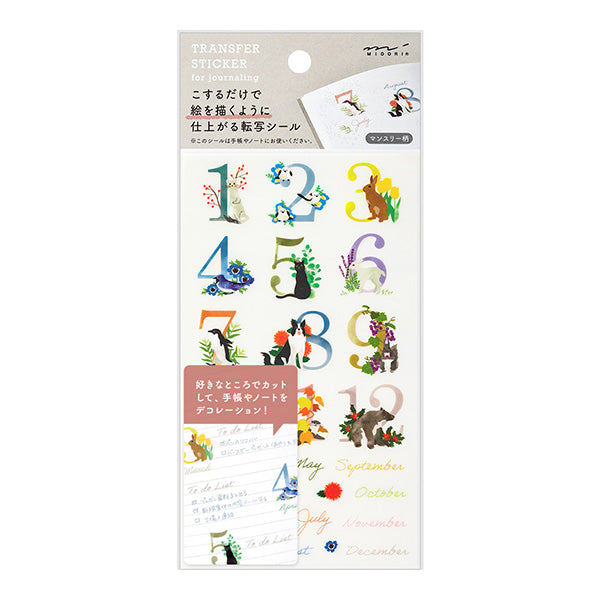 Midori Transfer Sticker - No.5 Floral Months