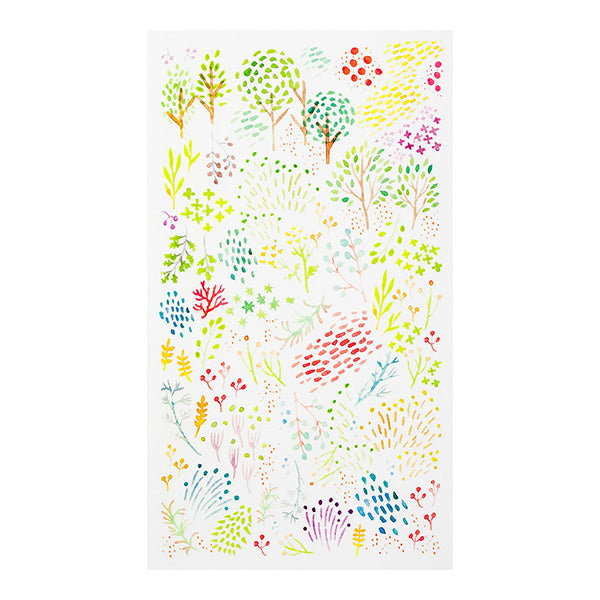 Midori Transfer Sticker - No.8 Watercolor Trees